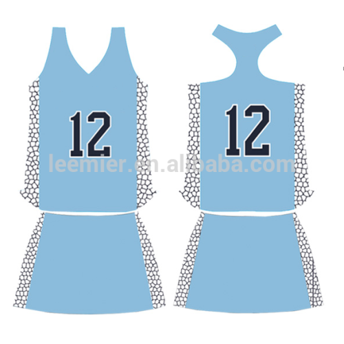 Sublimated custom design baby blue color Lacrosse Racerback Uniforms